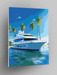 Картина по номерам &amp;quot;Яхта с пальмами&amp;quot;