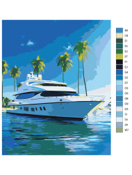 Картина по номерам &amp;quot;Яхта с пальмами&amp;quot;