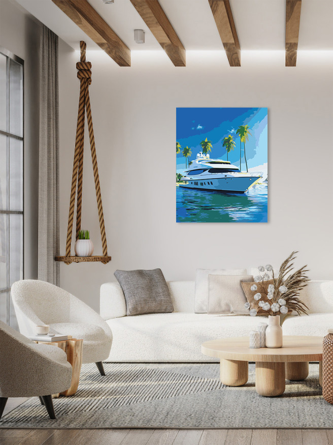 Картина по номерам &amp;quot;Яхта с пальмами&amp;quot;