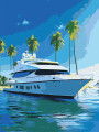 Картина по номерам &amp;quot;Яхта с пальмами&amp;quot;