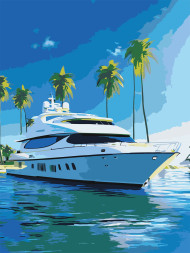 Картина по номерам &amp;quot;Яхта с пальмами&amp;quot;