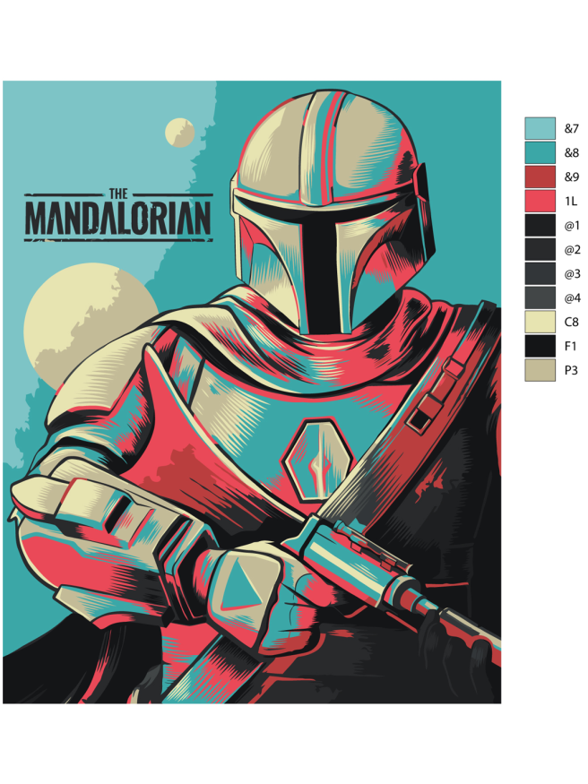 Fluorescent raqamlar bo&amp;#039;yicha rasm &amp;quot;Mandaloriyalik&amp;quot;