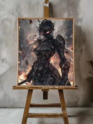 Holstga bosilgan poster "Zirhli qora jangchi"