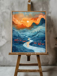 Постер на холсте &amp;quot;Сказочный пейзаж восхода&amp;quot;