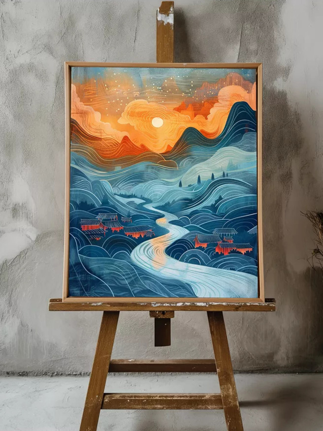 Holstga bosilgan poster &amp;quot;Ertaknamo tong manzarasi&amp;quot;