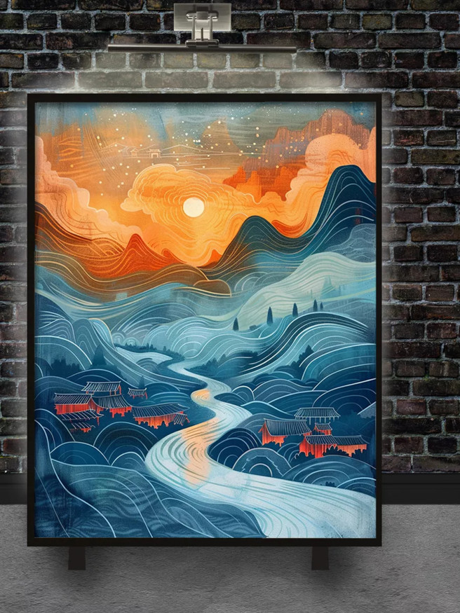 Holstga bosilgan poster &amp;quot;Ertaknamo tong manzarasi&amp;quot;