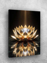 Holstga bosilgan poster &quot;Olmosli oltin lotus&quot;