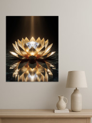 Holstga bosilgan poster &quot;Olmosli oltin lotus&quot;