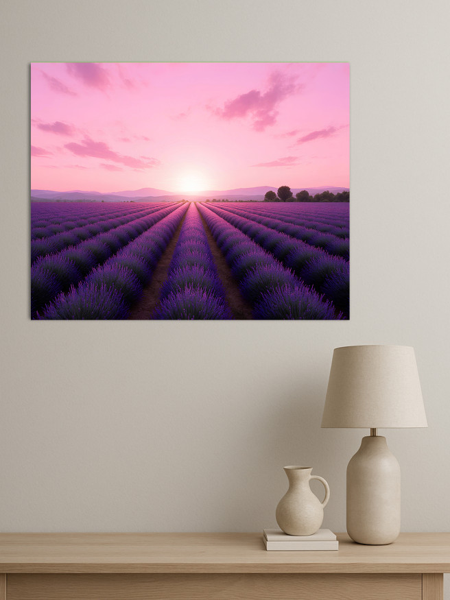 Holstga bosilgan poster &amp;quot;Pushti shomdagi lavanda dalasi&amp;quot;