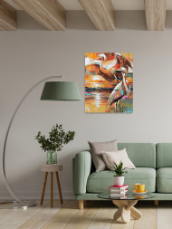 Raqamlar bo&#039;yicha rasm &quot;Laylaklar ko&#039;chishi&quot;