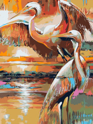 Raqamlar bo&#039;yicha rasm &quot;Laylaklar ko&#039;chishi&quot;