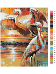 Raqamlar bo&#039;yicha rasm &quot;Laylaklar ko&#039;chishi&quot;