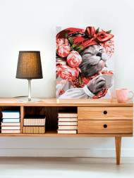 Raqamlar bo'yicha rasm "Qizil bantlik mushukcha"