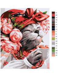 Raqamlar bo'yicha rasm "Qizil bantlik mushukcha"