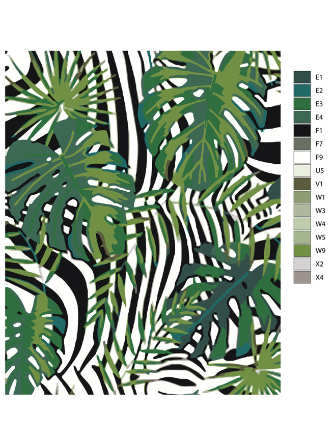 Картина по номерам &amp;quot;Зелёные цветы&amp;quot;