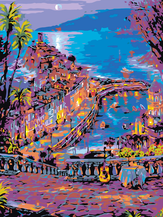 Картина по номерам &amp;quot;Город на причале&amp;quot;