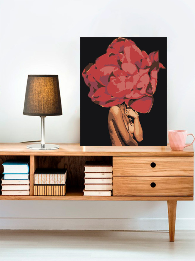 Картина по номерам &amp;quot;Девушка с цветком&amp;quot;