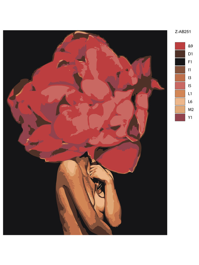 Картина по номерам &amp;quot;Девушка с цветком&amp;quot;