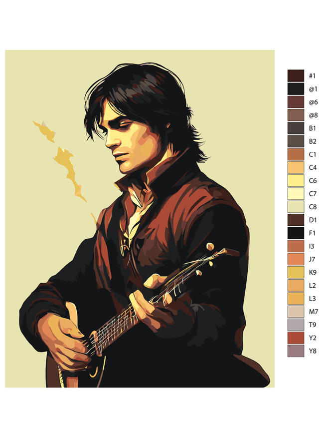 Картина по номерам &amp;quot;Молодой музыкант&amp;quot;