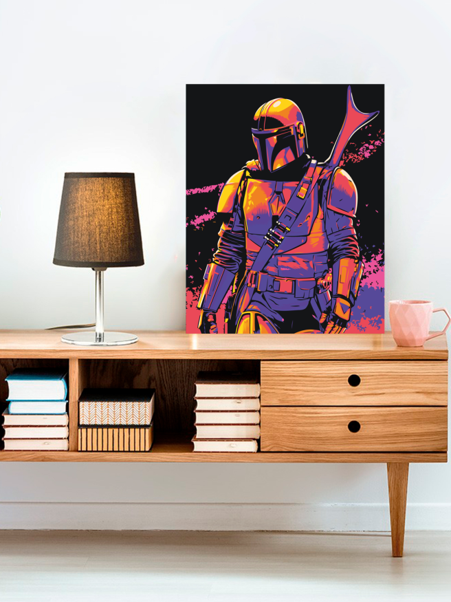 Флуоресцентная картина по номерам &amp;quot;Воин Мандалорец&amp;quot;