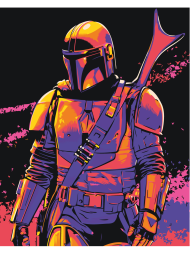 Флуоресцентная картина по номерам &amp;quot;Воин Мандалорец&amp;quot;