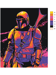 Флуоресцентная картина по номерам &amp;quot;Воин Мандалорец&amp;quot;