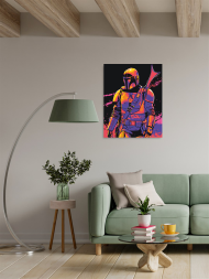 Флуоресцентная картина по номерам &amp;quot;Воин Мандалорец&amp;quot;