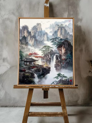 Holstga bosilgan poster &quot;Tog‘lar va sharsharalar uyg‘unligi&quot;