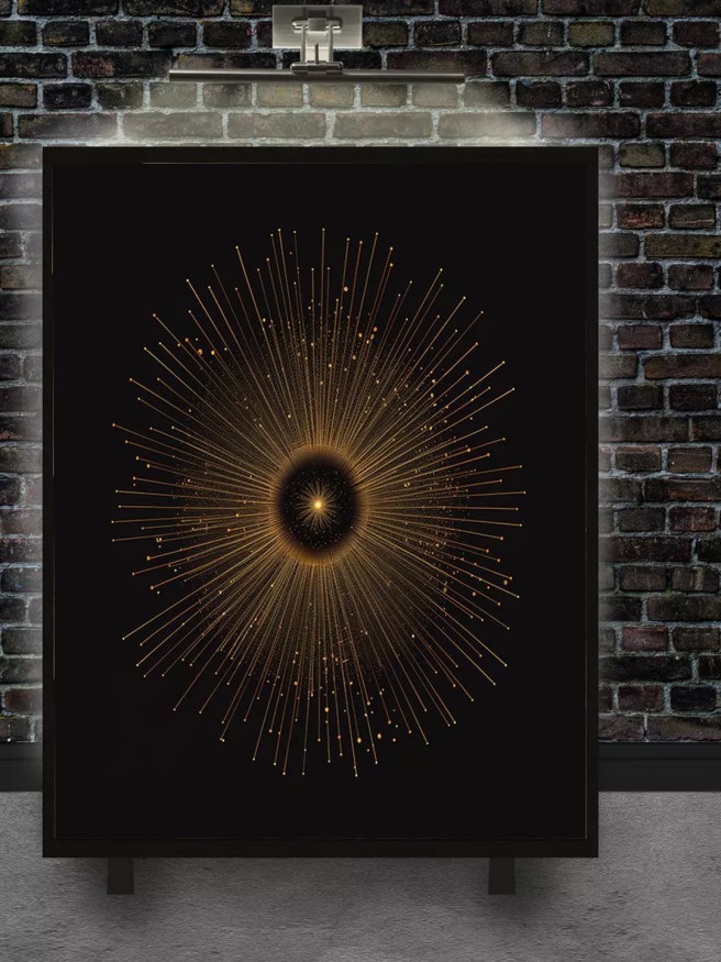 Holstga bosilgan poster &amp;quot;Markazdagi oltin nur&amp;quot;