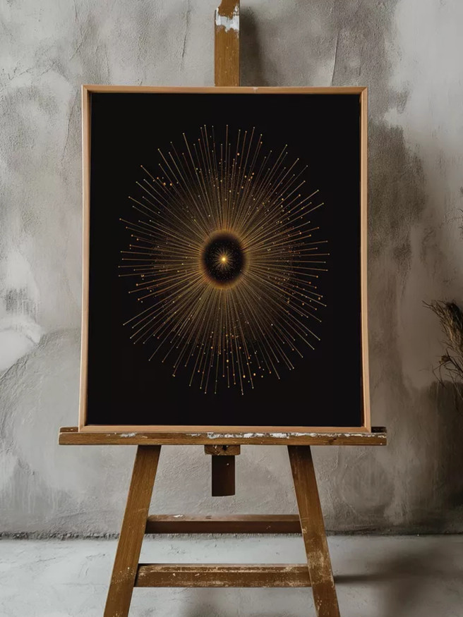 Holstga bosilgan poster &amp;quot;Markazdagi oltin nur&amp;quot;