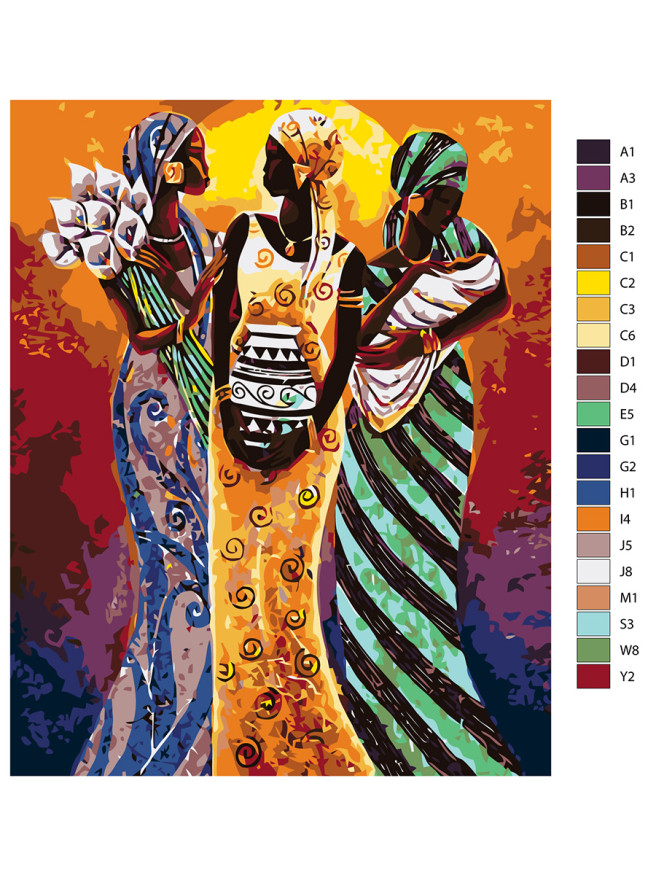 Raqamlar bo&amp;#039;yicha rasm &amp;quot;Afrikalik ayollar&amp;quot;