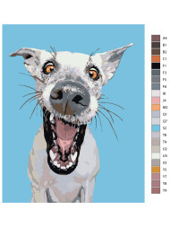 Raqamlar bo'yicha rasm "Xursand kuchuk"