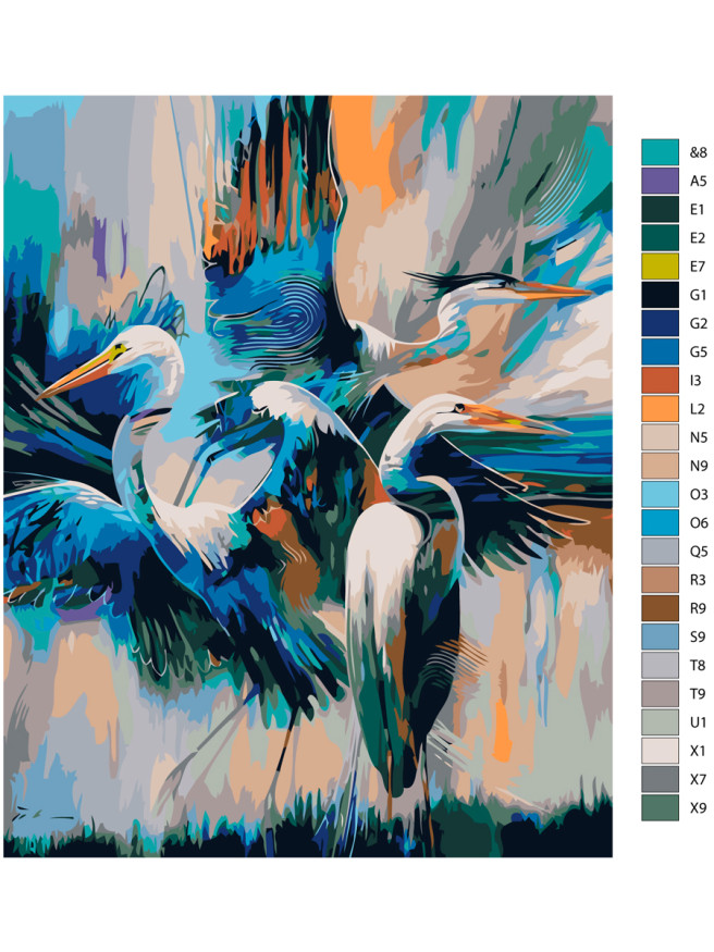 Картина по номерам &amp;quot;Семья аистов&amp;quot;