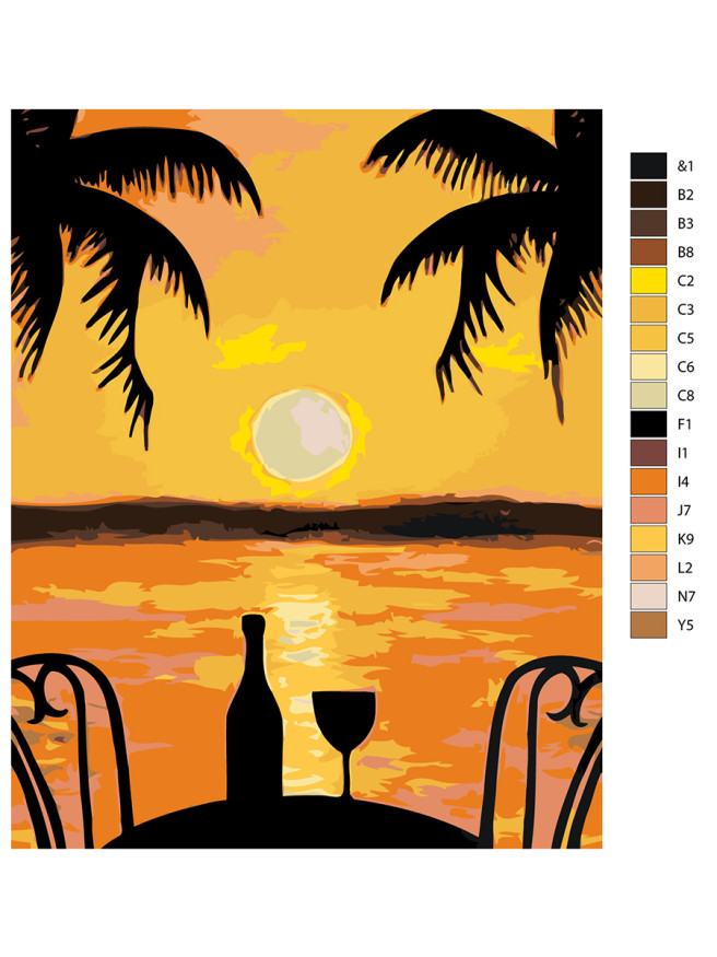 Картина по номерам &amp;quot;Красивый закат&amp;quot;