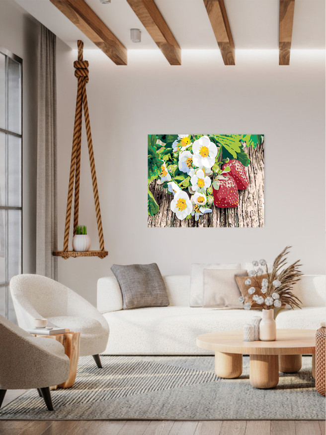 Картина по номерам &amp;quot;Цветы с клубникой&amp;quot;