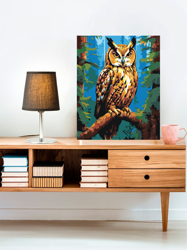 Картина по номерам &amp;quot;Сова на ветке&amp;quot;