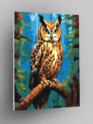 Raqamlar bo&#039;yicha rasm &quot;Shoxdagi boyqushi&quot;