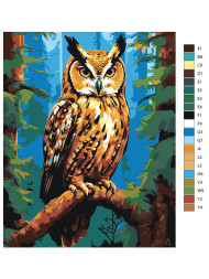 Raqamlar bo&#039;yicha rasm &quot;Shoxdagi boyqushi&quot;