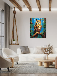 Raqamlar bo&#039;yicha rasm &quot;Shoxdagi boyqushi&quot;