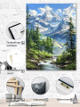 Постер на холсте &amp;quot;Горная вершина и ручей&amp;quot;