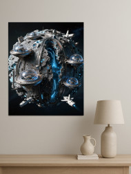 Постер на холсте &amp;quot;Футуристическая космическая станция&amp;quot;