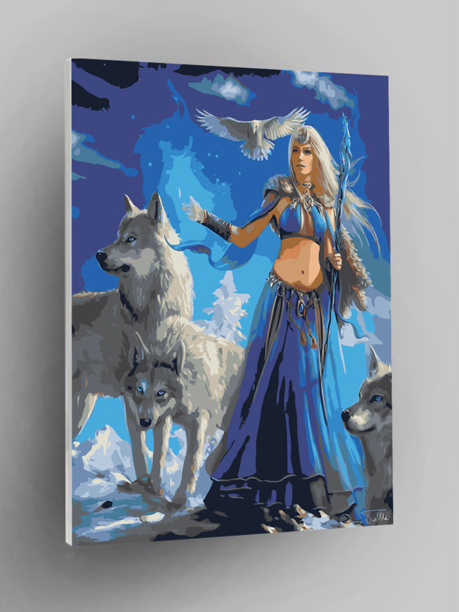 Картина по номерам &amp;quot;Девушка с волками&amp;quot;
