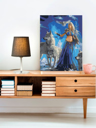 Картина по номерам "Девушка с волками"