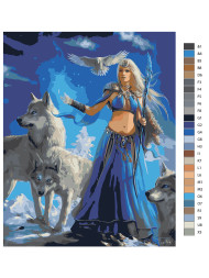 Картина по номерам "Девушка с волками"