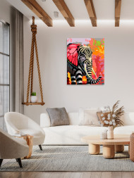 Raqamlar bo'yicha rasm "Chiziqli fil"