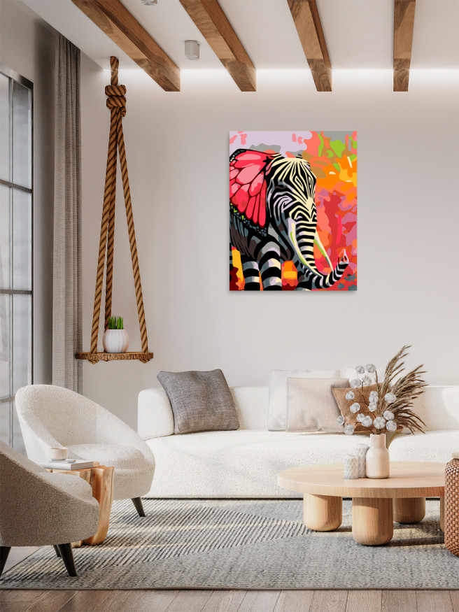 Raqamlar bo&amp;#039;yicha rasm &amp;quot;Chiziqli fil&amp;quot;