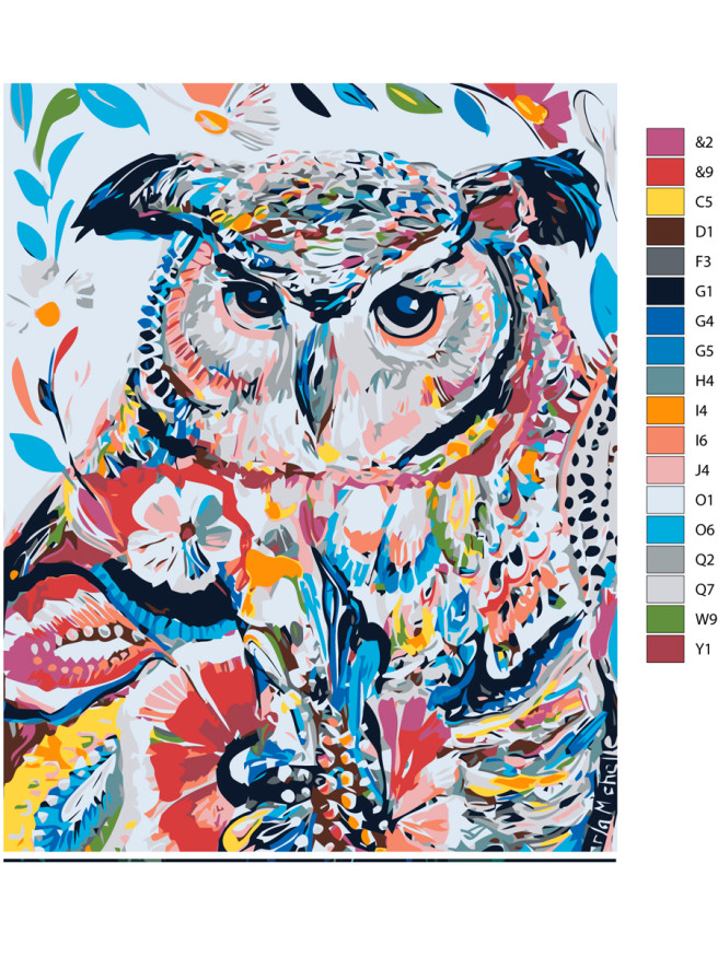 Картина по номерам &amp;quot;Цветная сова&amp;quot;