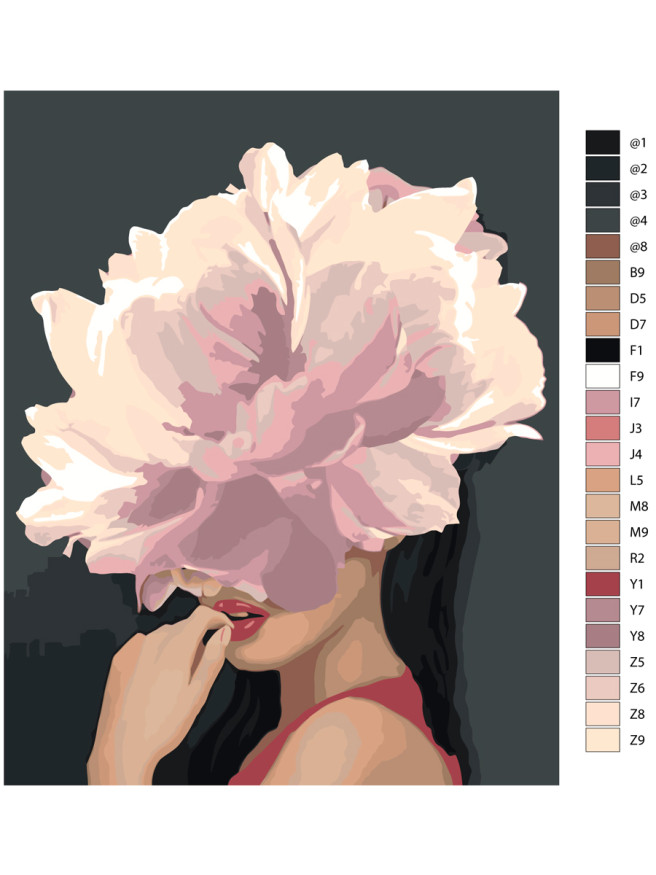 Raqamlar bo&amp;#039;yicha rasm &amp;quot;Gullik boshkiyim kiygan ayol&amp;quot;