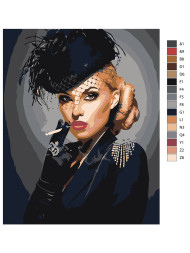 Картина по номерам &amp;quot;Девушка с сигаретой&amp;quot;