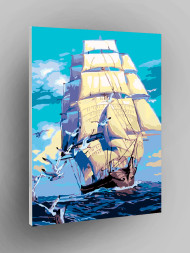 Картина по номерам &amp;quot;Белый корабль&amp;quot;
